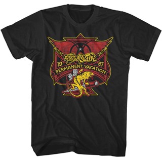 Aerosmith เสื้อยืดลําลอง แขนสั้น พิมพ์ลาย Iguana Dice Rock Band สําหรับผู้ใหญ่ 1987