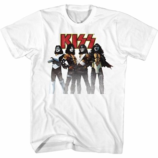 เสื้อยืด ลาย Kiss Kiss Band สีขาว สําหรับผู้ใหญ่