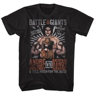 เสื้อยืด พิมพ์ลาย Andre The Giant Versus Match สีดํา สําหรับผู้ใหญ่