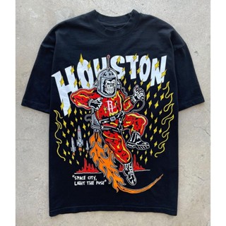 เสื้อยืด พิมพ์ลาย Warren Lotas Houston Rockets Space City Light The fuse NBA สําหรับผู้ชาย