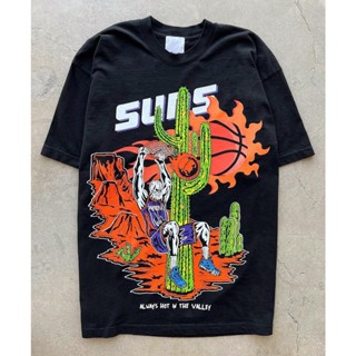 เสื้อยืด พิมพ์ลาย Warren Lotas Always Hot in the Valley Phoenix Suns สําหรับผู้ชาย | เสื้อกีฬาบาสเก็ตบอล ลาย NBA Suns in 4 Devin booker