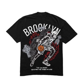 เสื้อยืด พิมพ์ลาย Warren Lotas x Brooklyn The Slim Reaper | เสื้อเชิ้ต ลาย NBA Kevin Durant New york - UNISEX