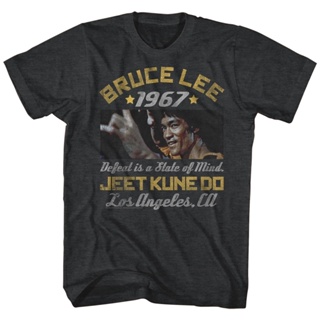 เสื้อยืด พิมพ์ลาย Bruce Lee Box Smirk Heather สีดํา สําหรับผู้ใหญ่