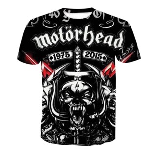 เสื้อยืด พิมพ์ลาย Motorhead Band 3 มิติ สําหรับผู้ชาย