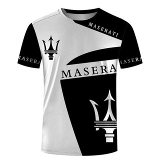 เสื้อยืด พิมพ์ลายโลโก้ Maserati 3D 3D ของขวัญสําหรับคุณพ่อ