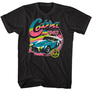 เสื้อยืด พิมพ์ลายรถยนต์ Shelby Cobra 1962 Neon Roadster สไตล์อเมริกัน สําหรับผู้ชาย