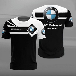 เสื้อยืด พิมพ์ลายโลโก้ bmw 3D สําหรับคนรักรถยนต์ ทีม bmw 3D