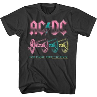 เสื้อยืด พิมพ์ลายกราฟฟิควงร็อค ACDC สีรุ้ง เหมาะกับของขวัญ สําหรับผู้ชาย