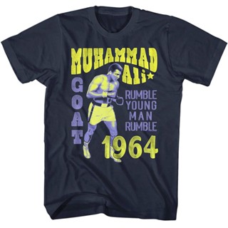 เสื้อยืด พิมพ์ลาย Muhammad Ali Young Man Rumble สําหรับผู้ชาย