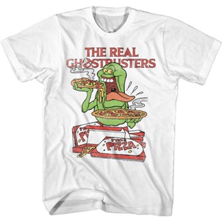 เสื้อยืด พิมพ์ลาย Ghostbusters Slimer &amp; Pizza สําหรับผู้ชาย