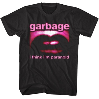 เสื้อยืด พิมพ์ลาย Garbage Paranoid Lips สําหรับผู้ชาย