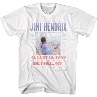 เสื้อยืด พิมพ์ลาย JIMI HENDRIX Live at Woodstock 1969 สําหรับผู้ชาย