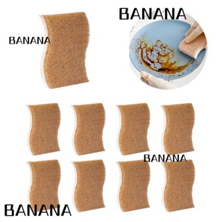 Banana1 ฟองน้ําขัดทําความสะอาด ย่อยสลายได้ เป็นมิตรกับสิ่งแวดล้อม ทนทาน ขนาด 4.33x2.76x0.8 นิ้ว 9 ชิ้น