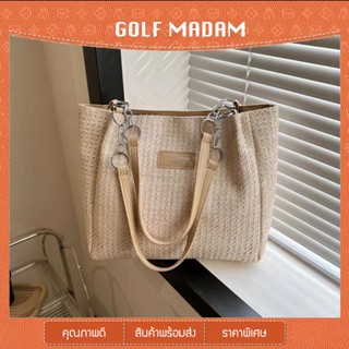 GOLF MADAM GF-F303 กระเป๋าสะพายไหล่ ผ้าทอ ขนาดใหญ่ จุของได้เยอะ