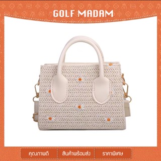 GOLF MADAM GF-F032 กระเป๋าสะพายข้าง แฟชั่น งานถัก ลายดอก