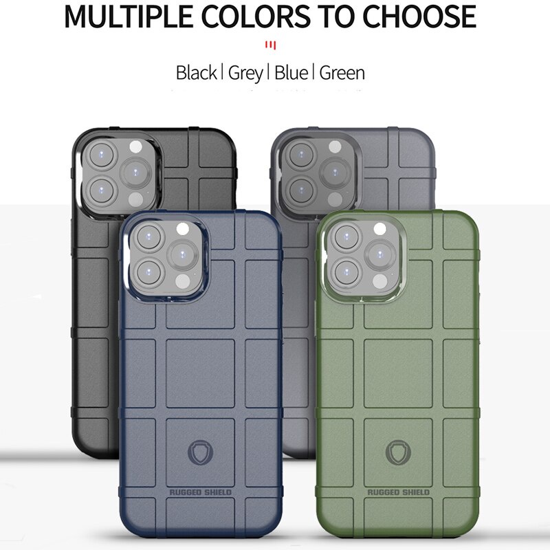IPhone17 16 15 14 13 12 11 Pro Max 14 15 Plus 12 13 Mini XR X XS Max Case Rugged Shield Armor Cover ยางนุ่มทหารกันกระแทกปลอก Funda Protection