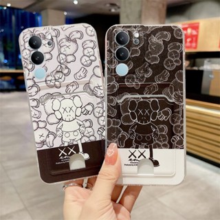 Phone Case ใหม่ VIVO V29 Pro V29e V27 V27e V25e V25 V23e V23 5G 4G เคสโทรศัพท์มือถือแบบนิ่ม กันรอยเลนส์กล้อง ลายการ์ตูน พร้อมช่องใส่บัตร แฟชั่น สําหรับ