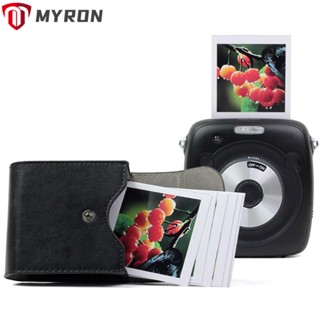 Myron กระเป๋าเก็บกล้อง ฟิล์มหนัง PU กันน้ํา แบบพกพา สําหรับ Fujifilm Instax Mini Square SQ20 SQ10 SQ6