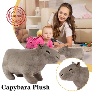 Capybara ตุ๊กตาหนูจําลอง ผ้าฝ้าย แบบนิ่ม สีชมพู สีฟ้า สีเทา ของเล่นสําหรับเด็ก K0J8