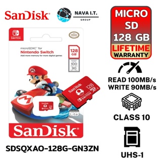 COINSคืน15%⚡FB9JMZV6⚡ SANDISK MICRO SDSQXAO 128GB NINTENDO U3 CLASS 10 R 100MB/s W 90MB/s (SDSQXAO-128G-GN3ZN) LIFETI...