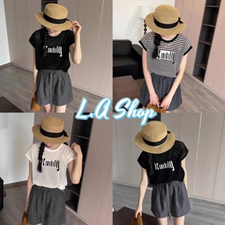 L.A Shop ​พร้อมส่ง เสื้อถักไหมพรม ลายทาง สไตล์เกาหลี แขนกุดคอกลม  "M1350" -C