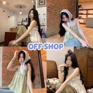 OFF SHOP พร้อมส่ง (OFF-11547)   เสื้อสายเดี่ยวไหมพรม ดีเทลอกยืด สม๊อคหลัง 2สี -C