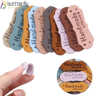 Buttterfly 20 ชิ้น ป้ายเสื้อผ้า แฮนด์เมด หมวก กระเป๋า หนัง PU ฉลาก