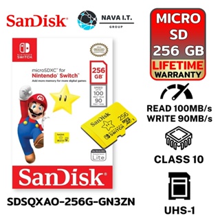 COINSคืน15%⚡FB9JMZV6⚡ SANDISK MICRO SDSQXAO 256GB NINTENDO U3 CLASS 10 R 100MB/s W 90MB/s (SDSQXAO-256G-GN3ZN) LIFETI...