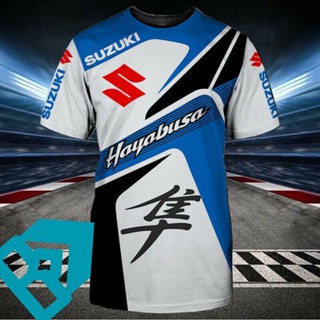 เสื้อยืด พิมพ์ลายสัญลักษณ์ Suzuki Hayabusa GSX1300R-X GSX1300R MOTO GP 3D 2023