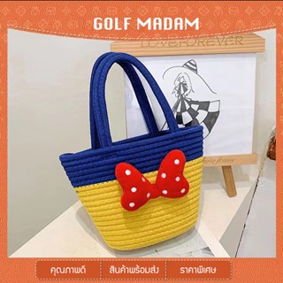 GOLF MADAM GF-A93 กระเป๋าสาน สะพายข้าง ลายดอกไม้สวยงาม