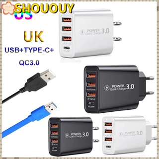 Shououy อะแดปเตอร์ชาร์จพาวเวอร์ซัพพลาย ชาร์จเร็ว US USB TYPE-C QC3.0