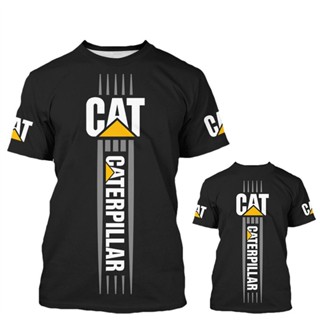 ใหม่ เสื้อยืดลําลอง แขนสั้น คอกลม พิมพ์ลาย Kaus Dewasa Caterpillar 3D แฟชั่นสําหรับผู้ชาย เหมาะกับการเล่นกีฬา 2023