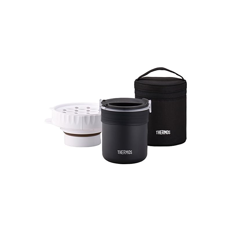 Thermos Bento Box for Cooking Rice, approx. 0.7 cups, Black JBS-360 BK