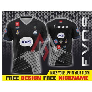 เสื้อกีฬาแขนสั้น ลาย Evos Esports Mpl Season 9 Indonesia Car Legends Pubg Freefire Aov Free Nickname Fullprinting 2023