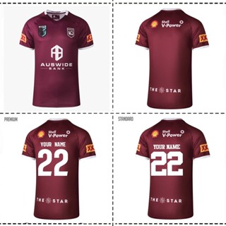 เสื้อกีฬาแขนสั้น ลายทีมชาติมารูน QUEENSLAND Maroons 2023 2023 2023 ทีมเยือน รักบี้ ไซซ์ S - 5XL