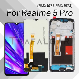 หน้าจอสัมผัสดิจิทัล LCD 6.3 นิ้ว พร้อมกรอบ แบบเปลี่ยน RMX1971 RMX1973 สําหรับ Realme 5 Pro