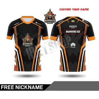 เสื้อยืด พิมพ์ลาย Burmese Ghouls Esport Jersey Burmese Ghouls Pubg ml สําหรับผู้ชาย