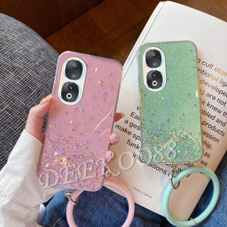 พร้อมส่ง ใหม่ เคสโทรศัพท์มือถือนิ่ม แบบใส ลายอวกาศ ดาว พร้อมสายคล้องมือ สําหรับ Honor 90 5G Lite Honor90 Honor90Lite 2023 Honor 90 Lite