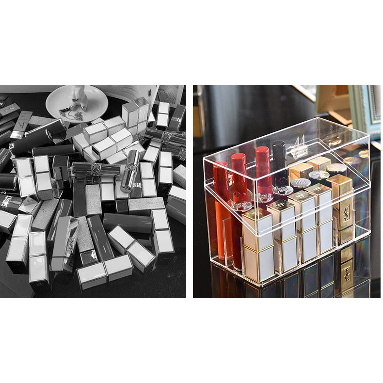 พร้อมส่ง🧣 แท่นวางเก็บเครื่องสำอางและใส่เครื่องประชั้นวางลิปสติกอะคริลิก มีฝาปิด เก็บลิปสติก กล่องเก็บลิปสติกป้องกันฝุ่น - รูปที่ 6