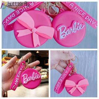 Buttterfly พวงกุญแจซิลิโคน, กระเป๋าใส่เหรียญบาร์บี้ Kawaii แบบพกพา, พวงกุญแจซิลิโคน สีชมพูร้อน ผู้หญิง เด็กผู้หญิง