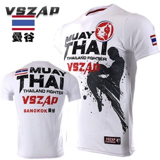 เสื้อยืด พิมพ์ลายศิลปะการต่อสู้ Muay Thai สําหรับผู้ชาย