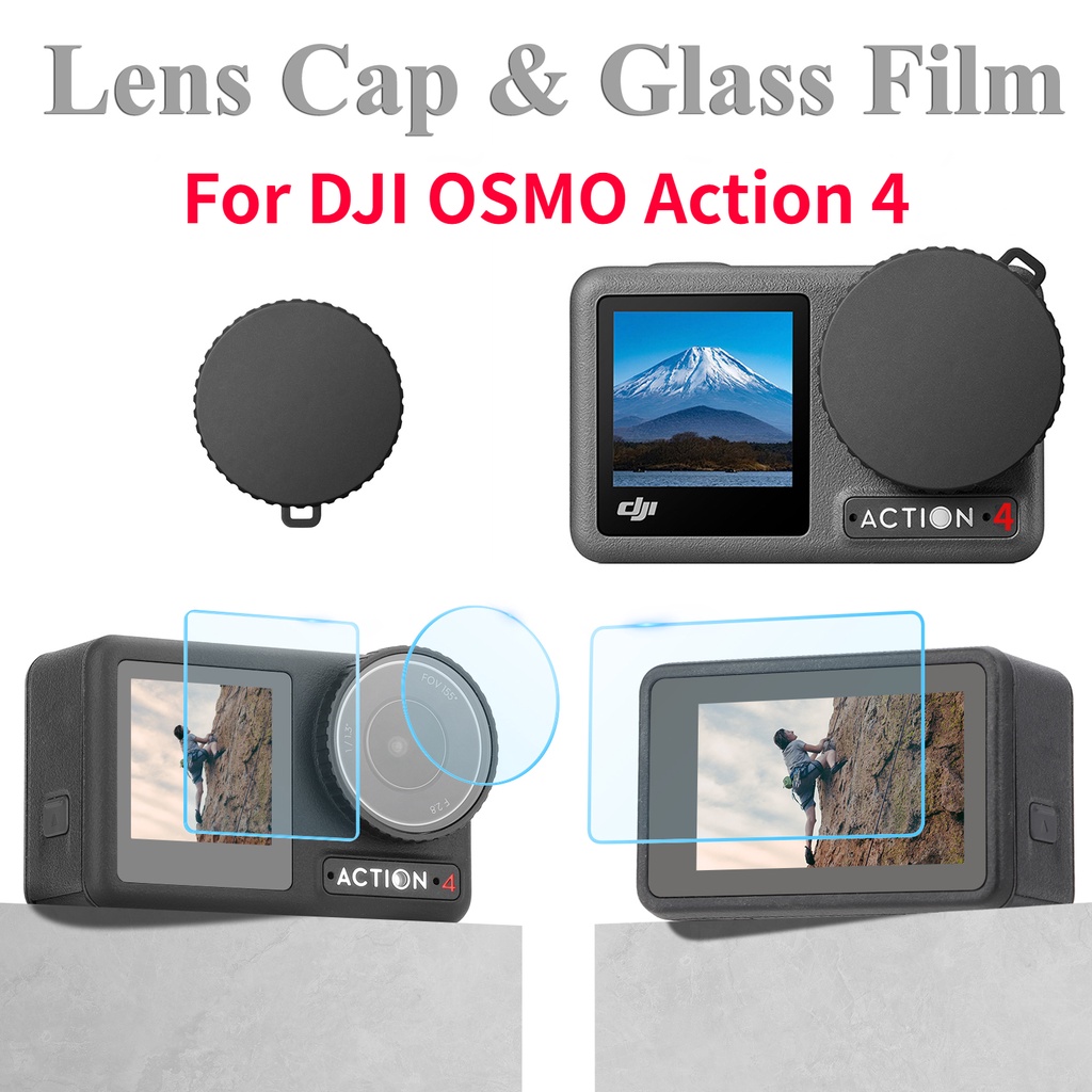 DJI Action 4 Screen Protector DJI การกระทำ 4 หน้าจอป้องกันซิลิโคนเลนส์ปก DJI OSMO การกระทำ 4 หน้าจอฟิล์มนิรภัย