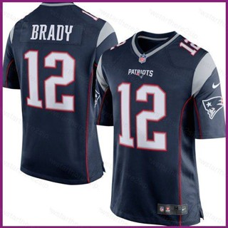 เสื้อกีฬาแขนสั้น ลายทีมชาติฟุตบอล NP2 New England Patriots NFL No.12 Tom Brady PN2 สําหรับผู้ชาย และผู้หญิง