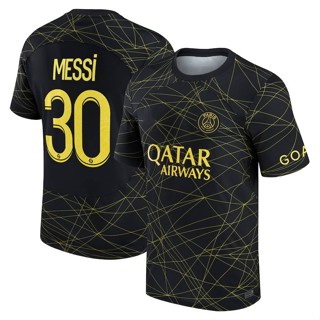 ใหม่ เสื้อยืด พิมพ์ลายฟุตบอล Paris Saint-Germain PSG Third Away Messi Mbappe Ramos Neymar Verratti Fans 2023