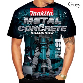 MAKITA ใหม่ เสื้อยืดลําลอง แขนสั้น พิมพ์ลาย 3D สไตล์ฮาราจูกุ แฟชั่นสําหรับผู้ชาย