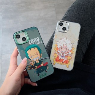 เคสโทรศัพท์มือถือซิลิโคน ลายการ์ตูนอนิเมะ One Piece Luffy Zoro สําหรับ IPhone 14 ProMax 12 13 12 ProMax 11