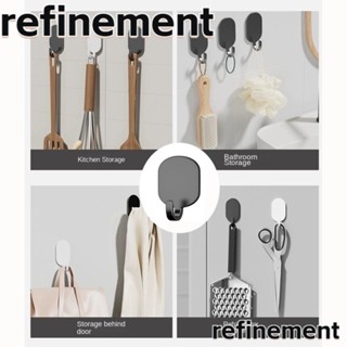 Refinement ตะขอแขวนผ้าขนหนู หมวก สเตนเลส กันน้ํา ติดตั้งง่าย ทนทาน สีดํา มีกาวในตัว สําหรับตกแต่งผนังประตู 6 ชิ้น