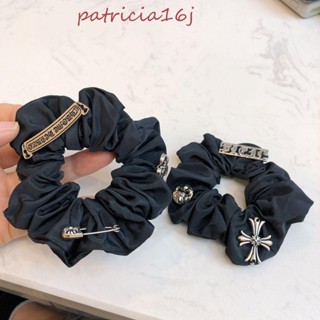 Apatricia16j Cross Punk Scrunchies เครื่องประดับผมโลหะ สไตล์พังก์เรโทร สําหรับผู้หญิง