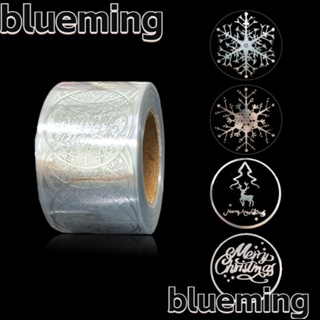 Blueming2 สติกเกอร์ฉลาก ลายเกล็ดหิมะ Merry Christmas มีกาวในตัว สีเงิน สําหรับติดตกแต่งการ์ด งานแต่งงาน ปาร์ตี้ 500 ชิ้น