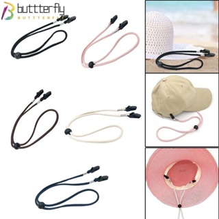 Buttterfly 4 ชิ้น ที่ยึดหมวก, คลิปตะขอป้องกันการสูญหาย, สายคาง, เชือกเส้นเล็ก ถอดออกได้ ยืดหยุ่น กันลม สายคล้องหมวก หมวกกันแดด